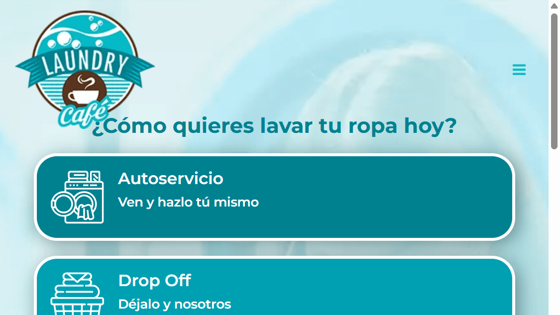 Captura del sitio web de Laundry Cafe